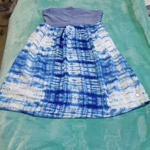 ROXY Blue/White Tie-Dye Tube Top/Dress